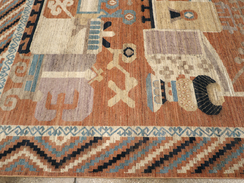 Modern East Turkestan Khotan Room Size Carpet, No.31768 - Gsblank