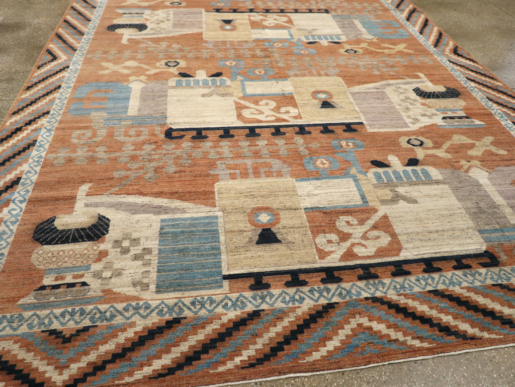 Modern East Turkestan Khotan Room Size Carpet, No.31768 - Gsblank