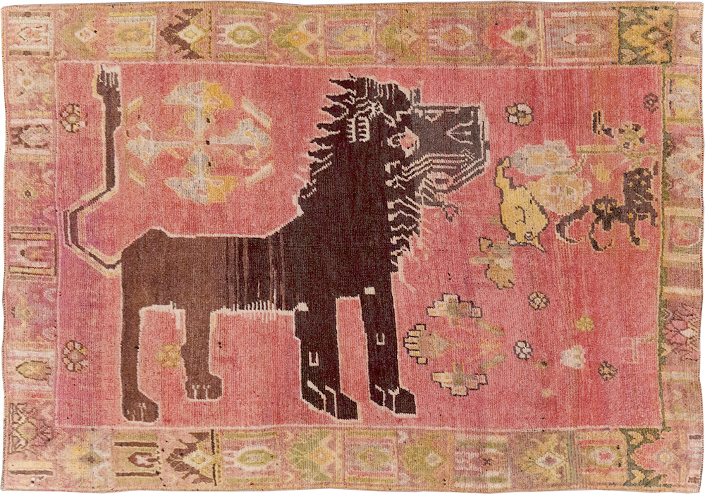 Vintage Persian Pictorial Shiraz Throw Rug, No.31777 - Gsblank