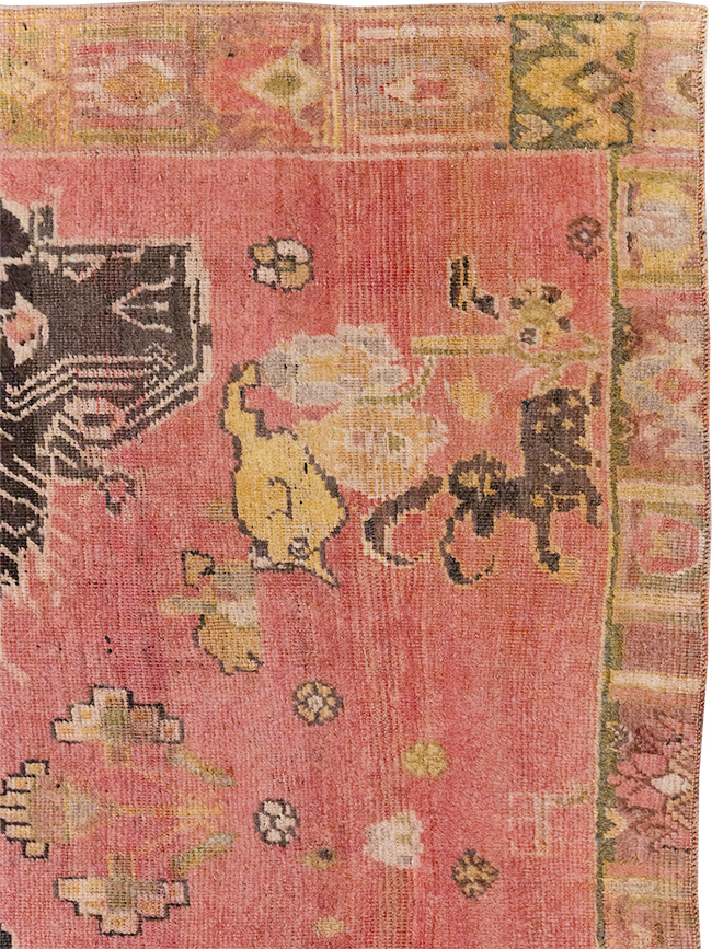 Vintage Persian Pictorial Shiraz Throw Rug, No.31777 - Gsblank