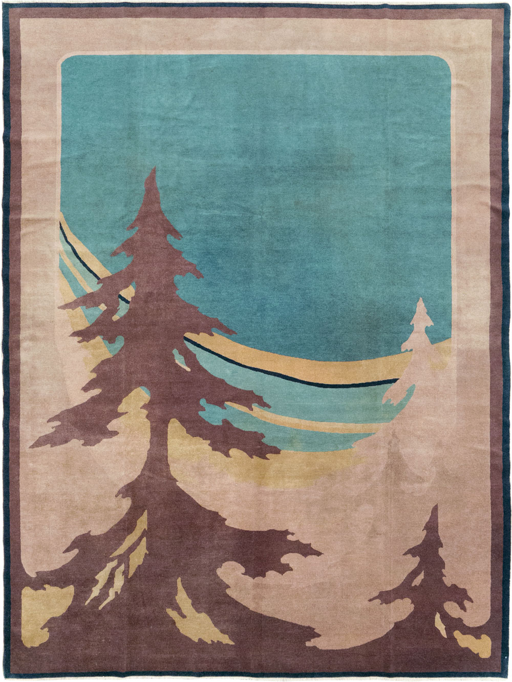 Vintage Chinese Art Deco Room Size Carpet, No.31780 - Gsblank