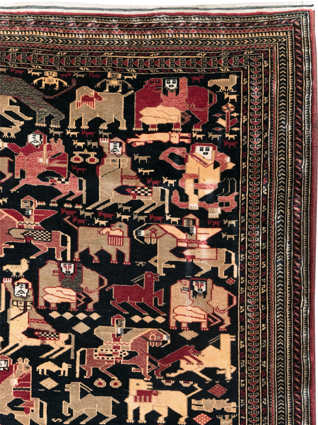 Vintage Pictorial Turkoman Rug, No.31784 - Gsblank