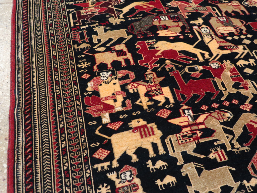 Vintage Pictorial Turkoman Rug, No.31784 - Gsblank