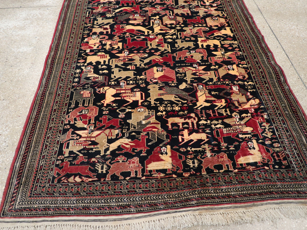 Vintage Pictorial Turkoman Rug, No.31784 - Gsblank