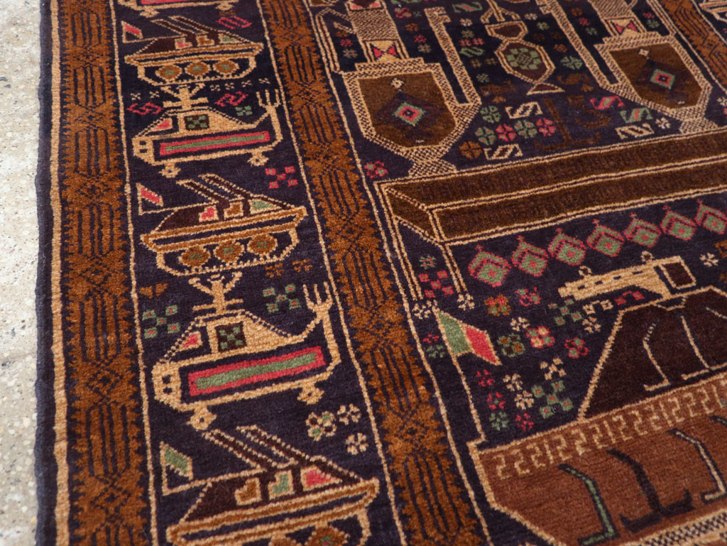 Vintage Afghan Pictorial War Rug, No.31785 - Gsblank