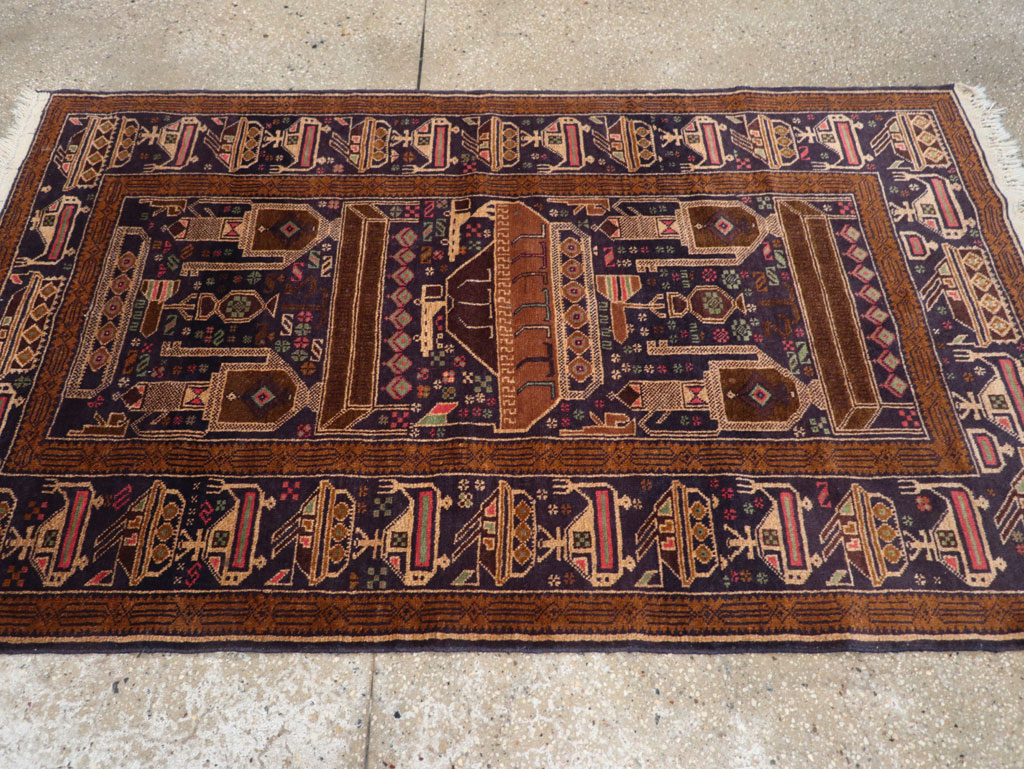 Vintage Afghan Pictorial War Rug, No.31785 - Gsblank