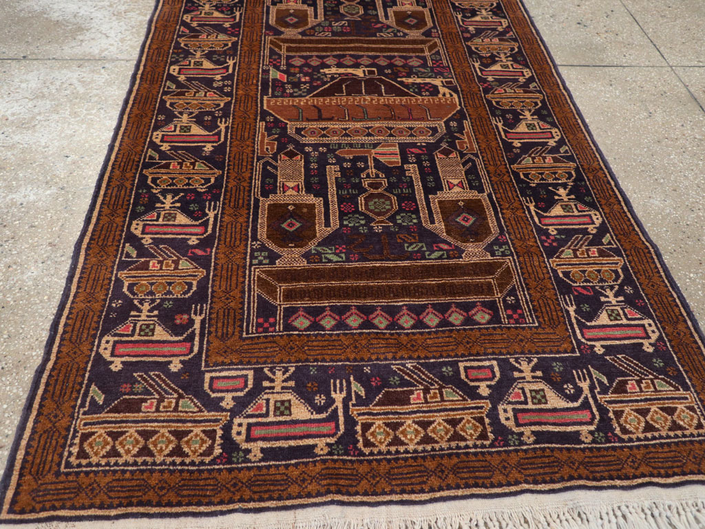 Vintage Afghan Pictorial War Rug, No.31785 - Gsblank