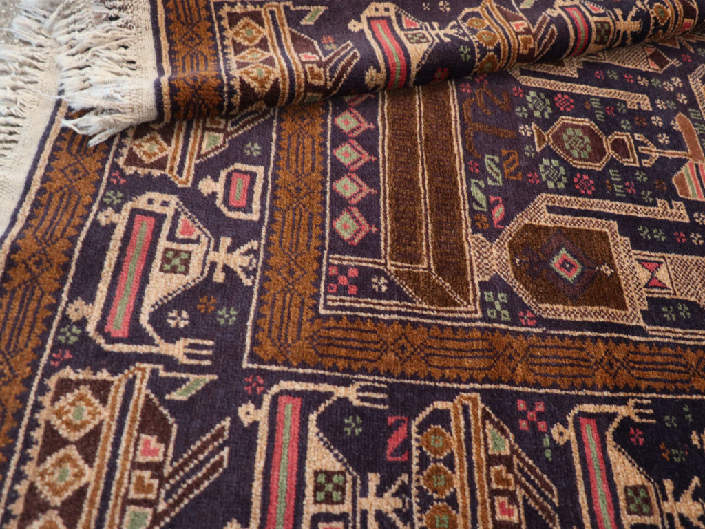 Vintage Afghan Pictorial War Rug, No.31785 - Gsblank