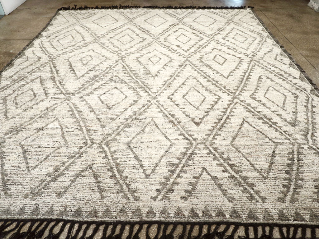 Contemporary Moroccan Inspired Turkish Large Room Size Carpet, No.31786 - Gsblank