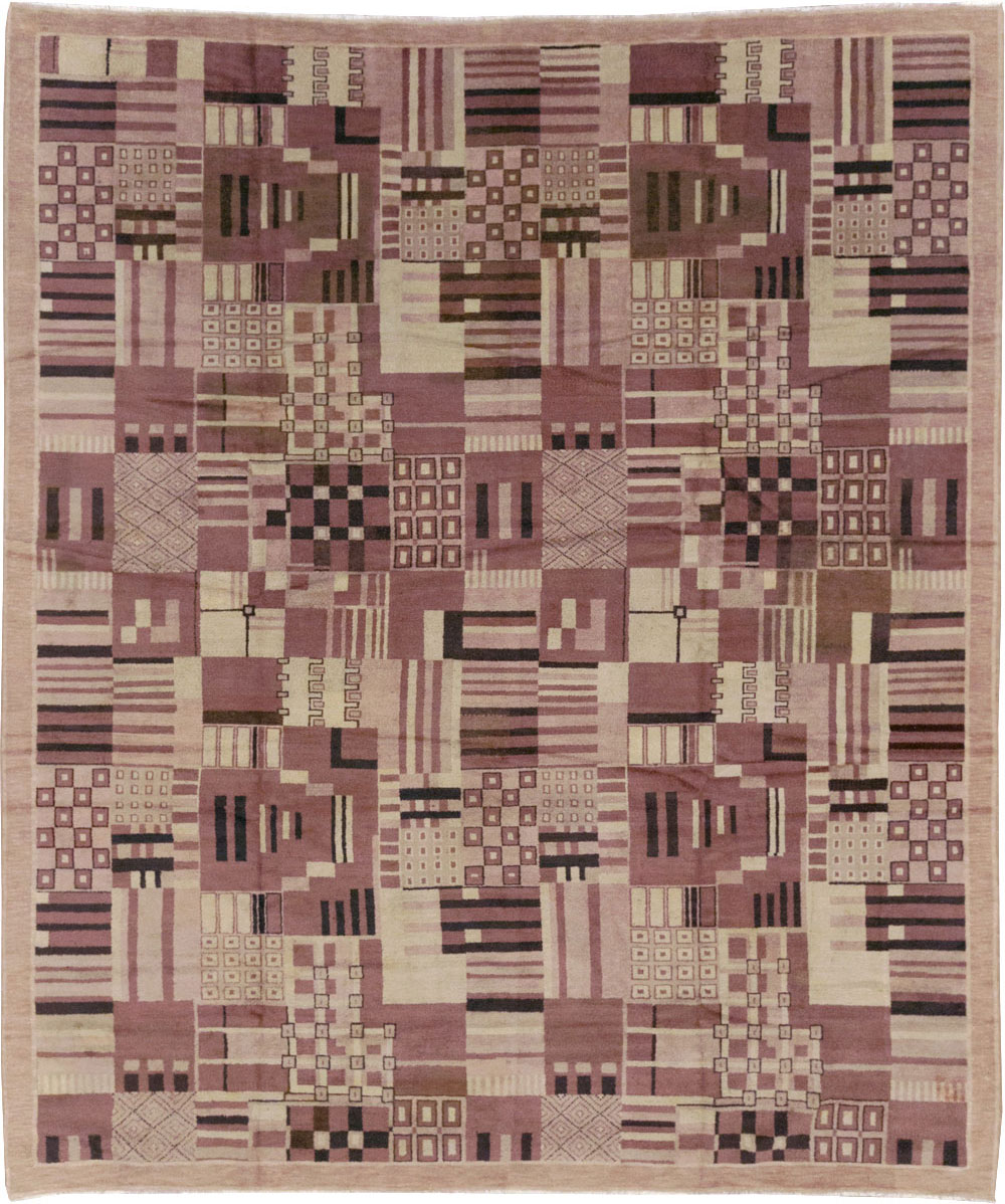 Vintage Indian Art Deco Style Room Size Carpet, No.31792 - Gsblank