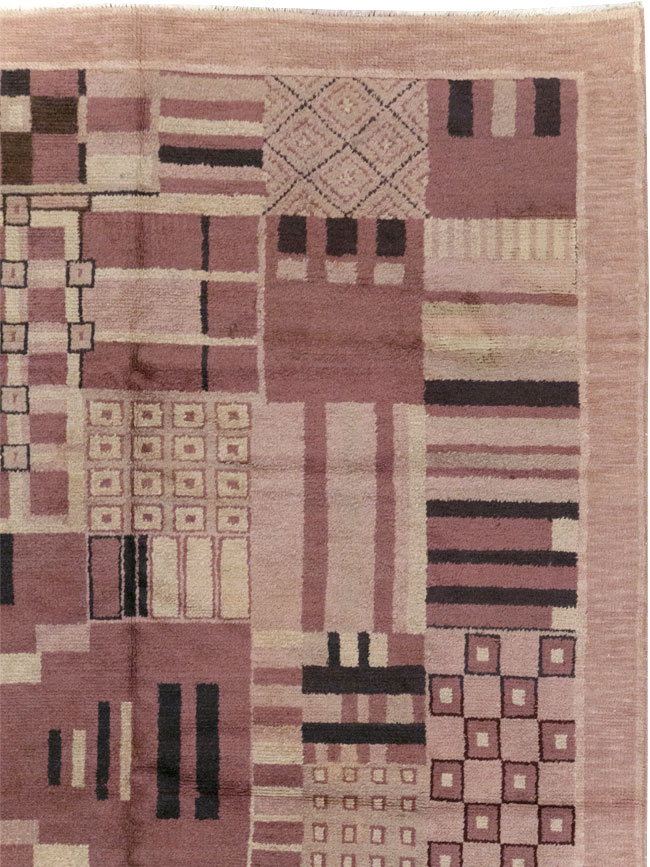 Vintage Indian Art Deco Style Room Size Carpet, No.31792 - Gsblank