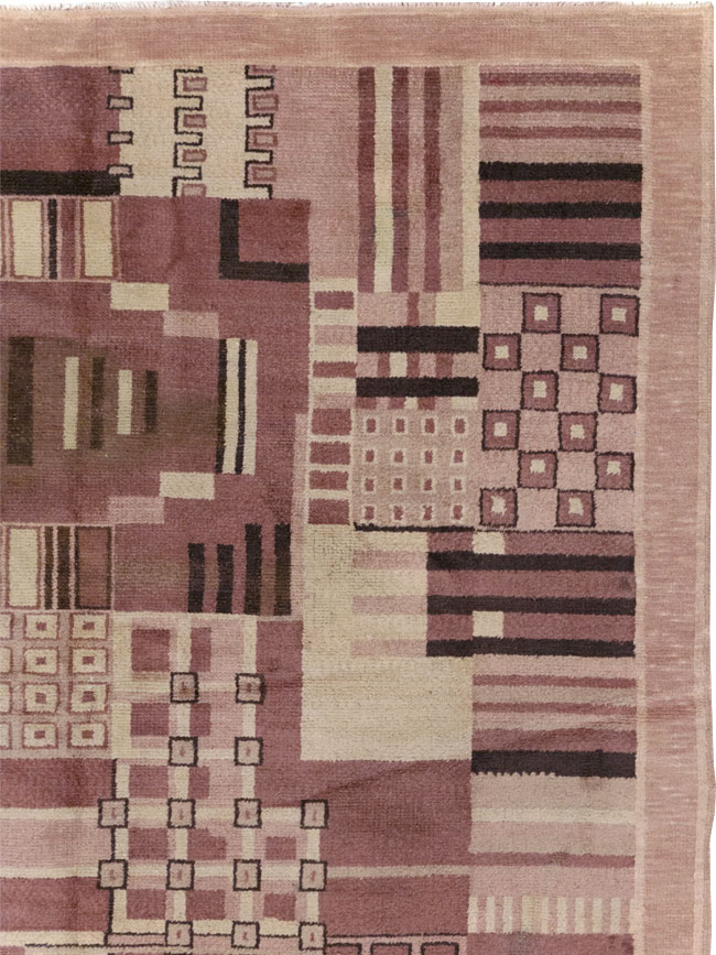 Vintage Indian Art Deco Style Room Size Carpet, No.31792 - Gsblank