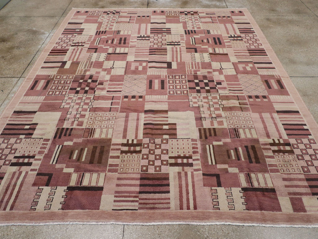 Vintage Indian Art Deco Style Room Size Carpet, No.31792 - Gsblank
