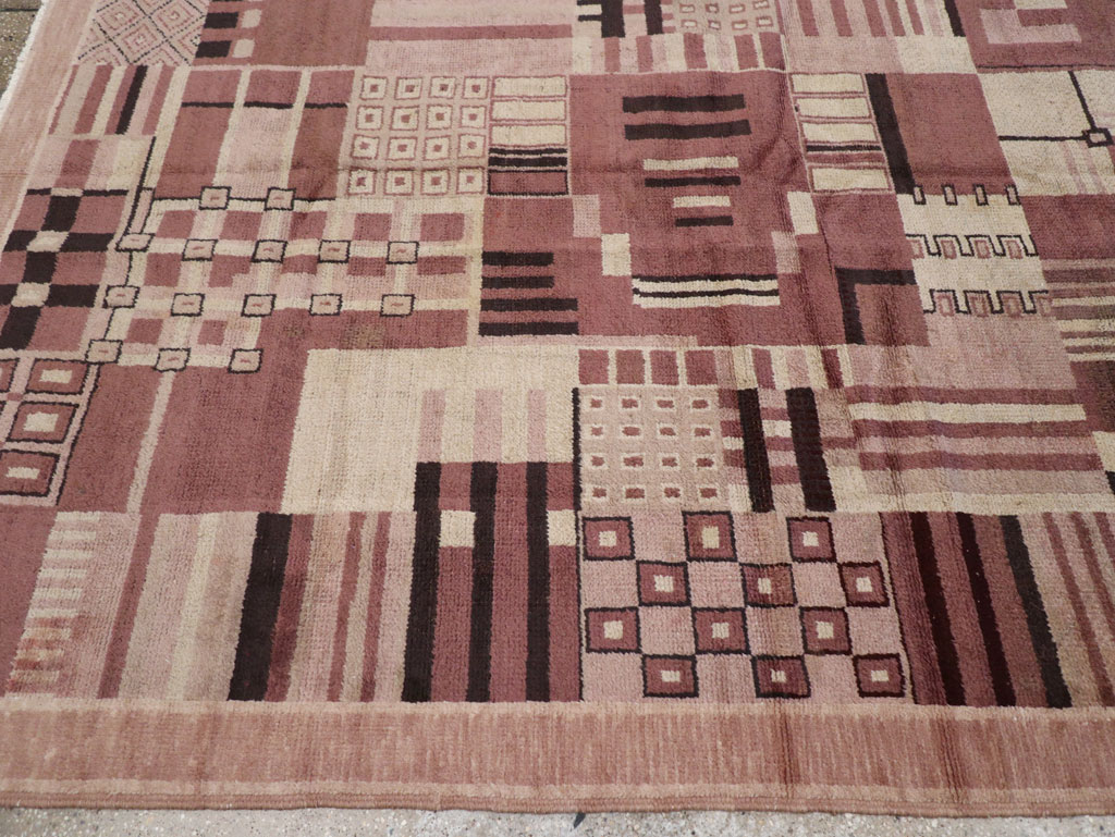Vintage Indian Art Deco Style Room Size Carpet, No.31792 - Gsblank