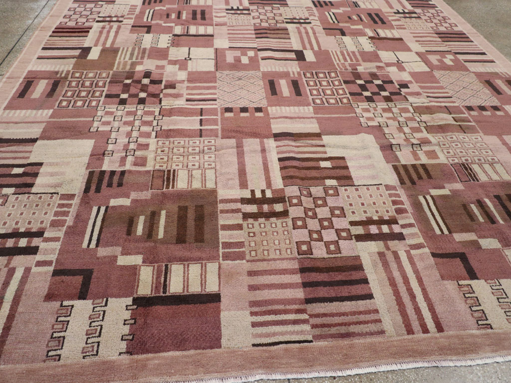 Vintage Indian Art Deco Style Room Size Carpet, No.31792 - Gsblank
