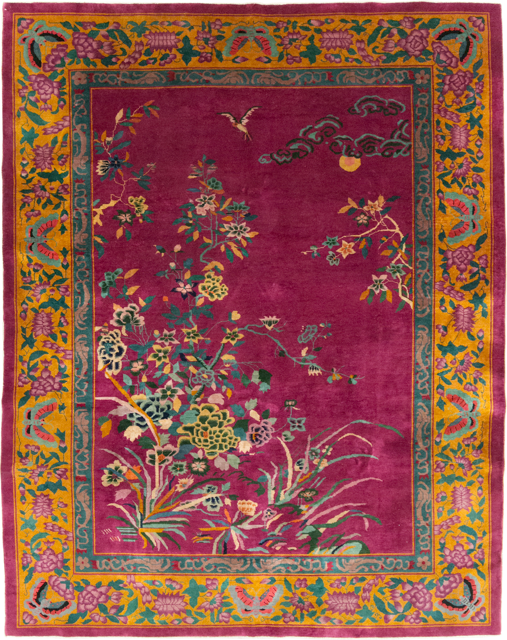 Vintage Chinese Nickles Pictorial Room Size Carpet, No.31805 - Gsblank