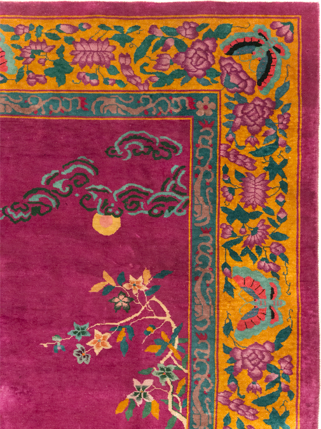 Vintage Chinese Nickles Pictorial Room Size Carpet, No.31805 - Gsblank