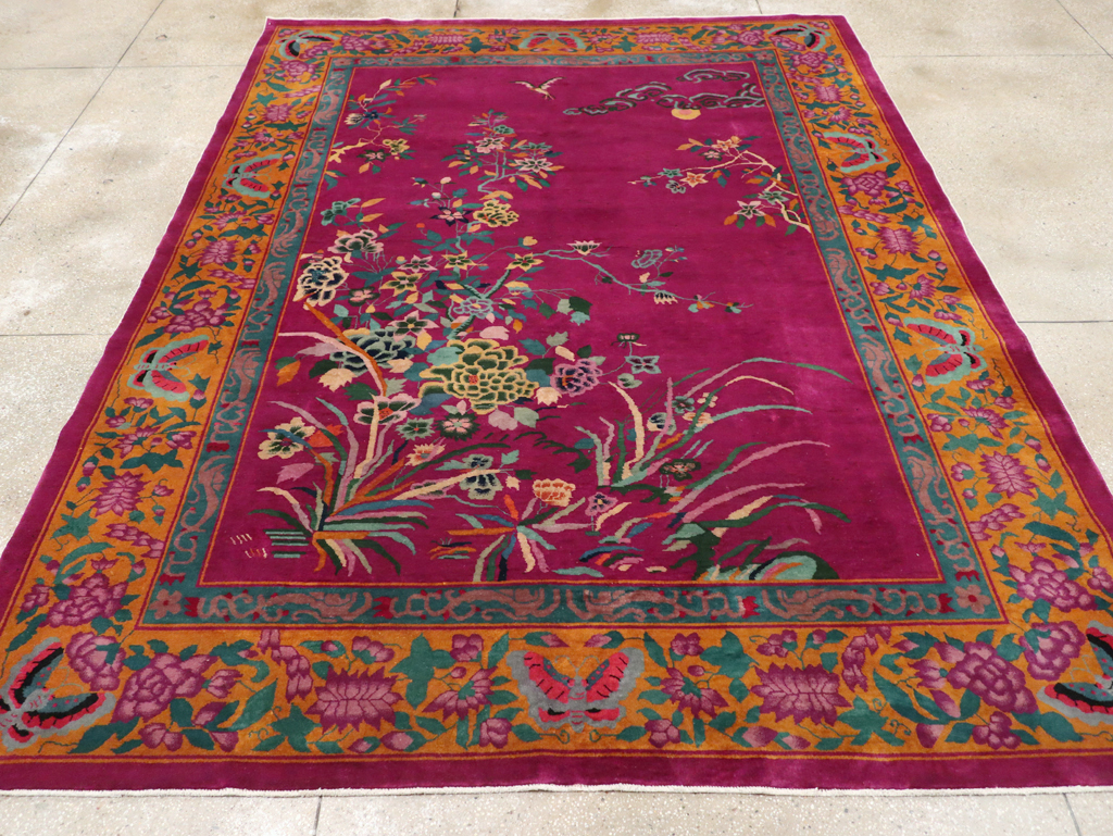 Vintage Chinese Nickles Pictorial Room Size Carpet, No.31805 - Gsblank