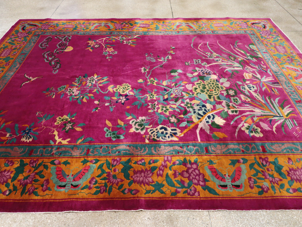 Vintage Chinese Nickles Pictorial Room Size Carpet, No.31805 - Gsblank