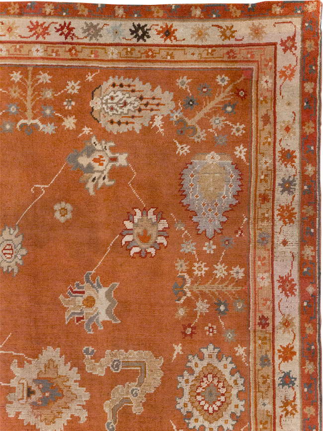 Antique Turkish Oushak Large Room Size Carpet, No.31818 - Gsblank