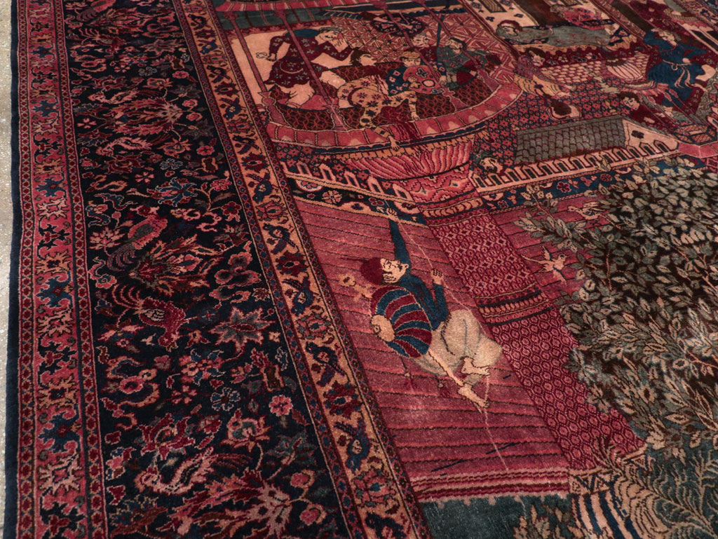 Antique Indian Pictorial Room Size Carpet, No.31820 - Gsblank