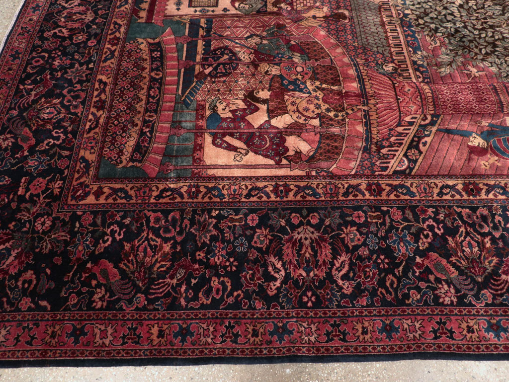 Antique Indian Pictorial Room Size Carpet, No.31820 - Gsblank