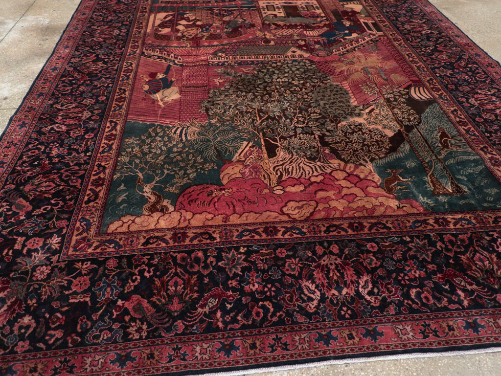 Antique Indian Pictorial Room Size Carpet, No.31820 - Gsblank