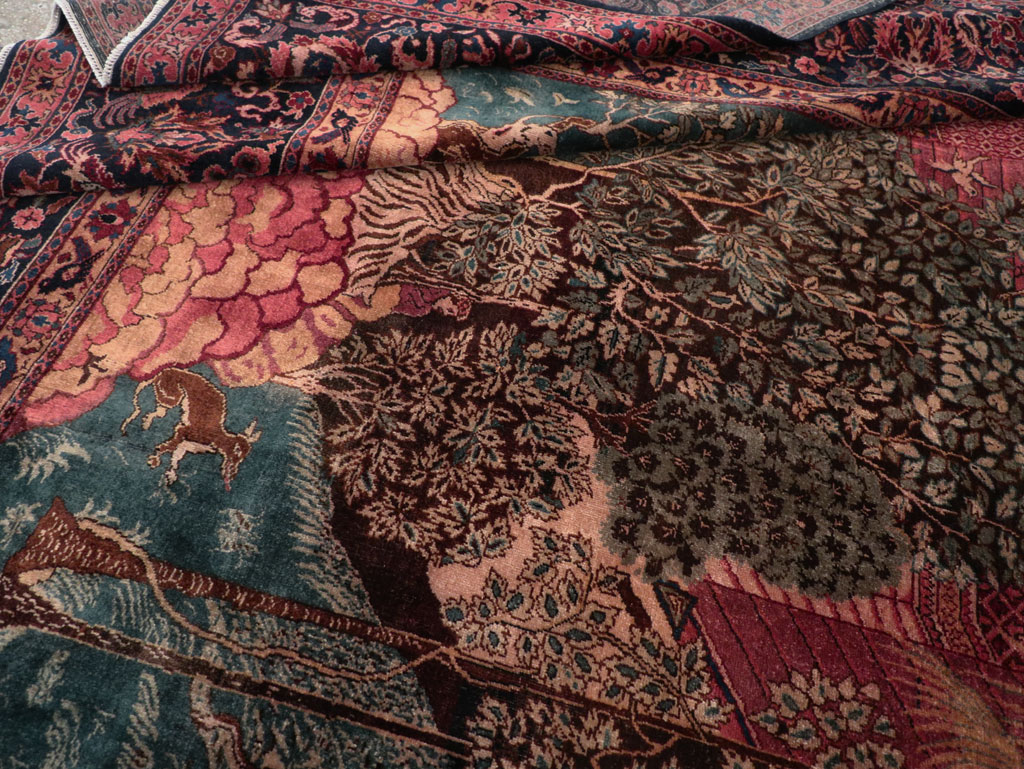 Antique Indian Pictorial Room Size Carpet, No.31820 - Gsblank