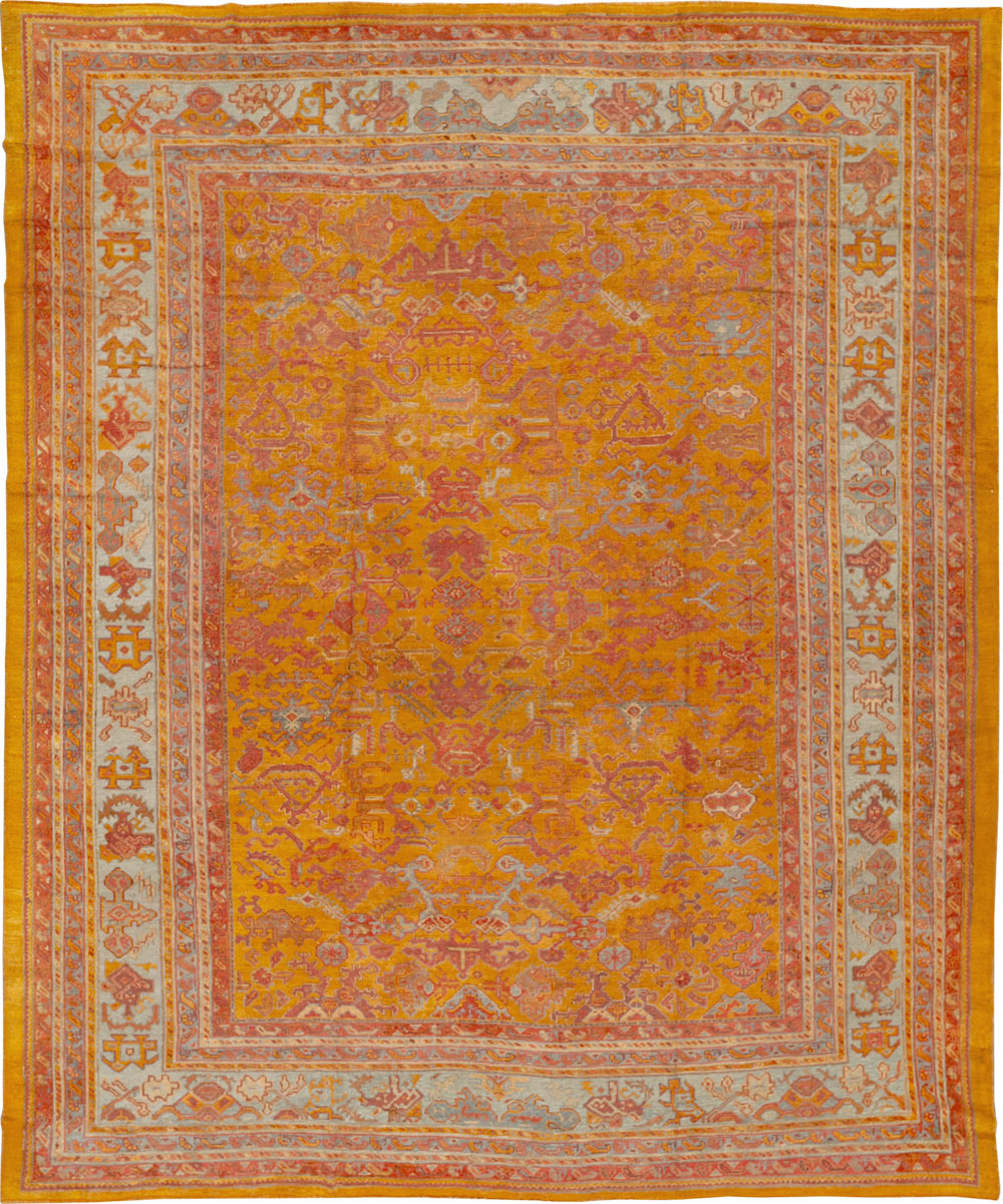 Antique Turkish Oushak Large Room Size Carpet, No.31823 - Gsblank