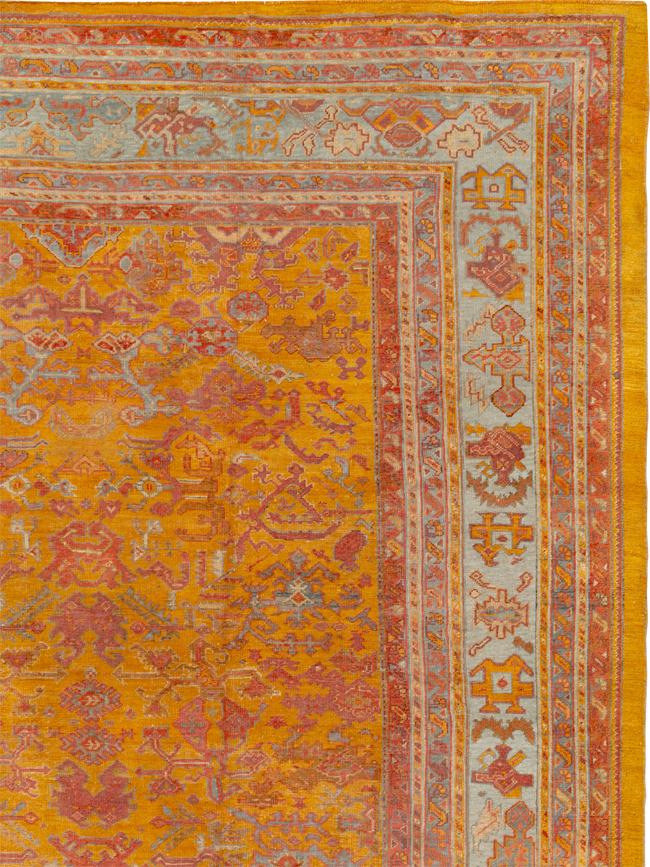Antique Turkish Oushak Large Room Size Carpet, No.31823 - Gsblank
