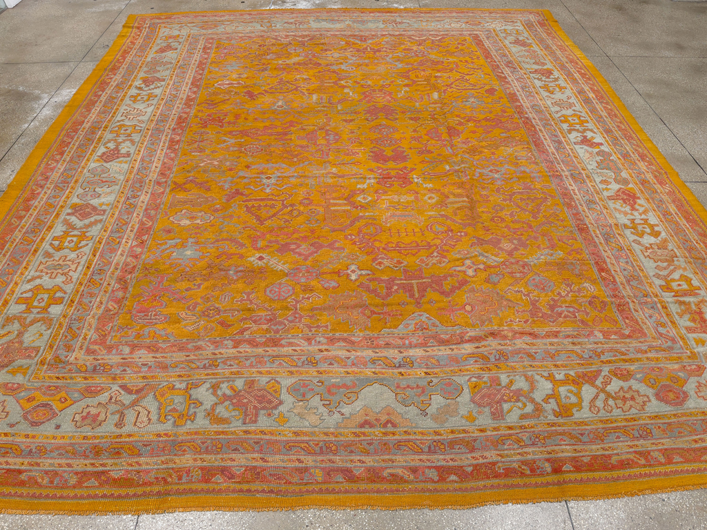 Antique Turkish Oushak Large Room Size Carpet, No.31823 - Gsblank