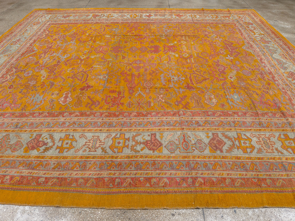Antique Turkish Oushak Large Room Size Carpet, No.31823 - Gsblank