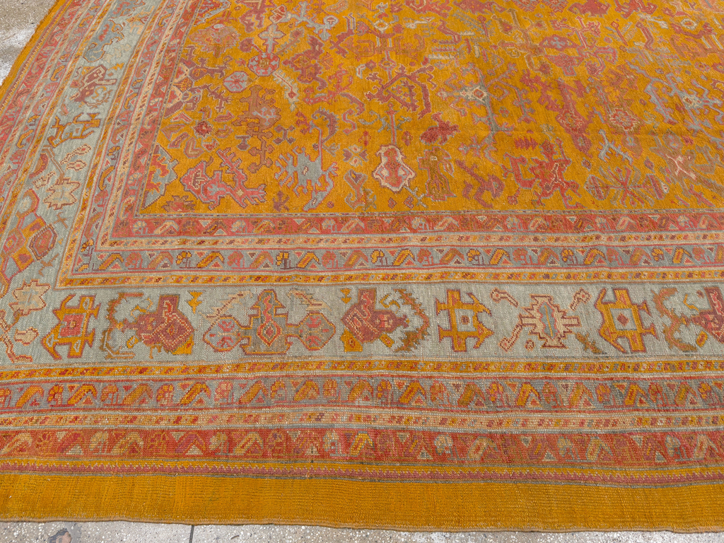 Antique Turkish Oushak Large Room Size Carpet, No.31823 - Gsblank