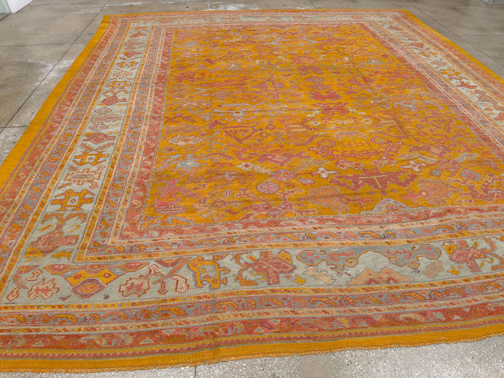 Antique Turkish Oushak Large Room Size Carpet, No.31823 - Gsblank