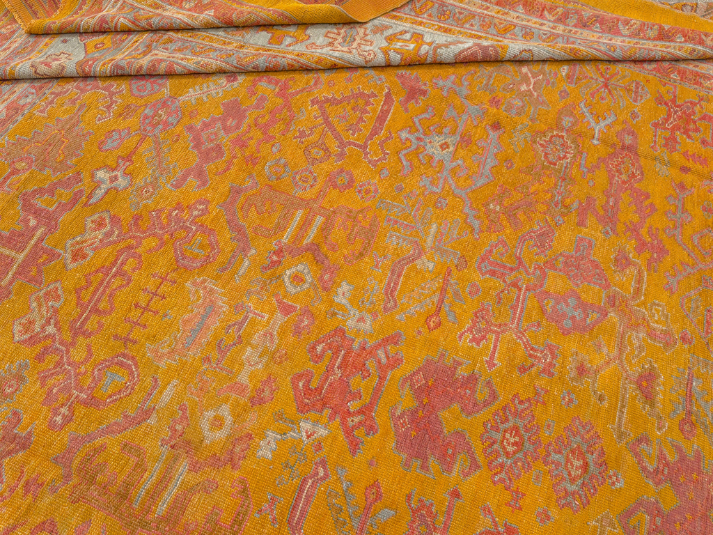 Antique Turkish Oushak Large Room Size Carpet, No.31823 - Gsblank