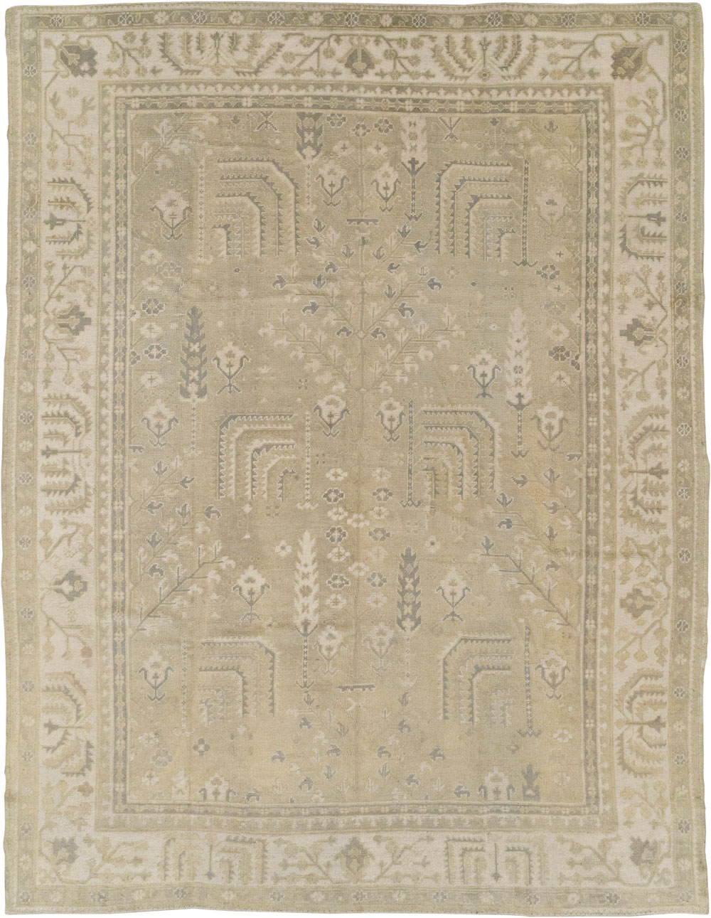 Antique Turkish Oushak Room Size Carpet, No.31826 - Gsblank