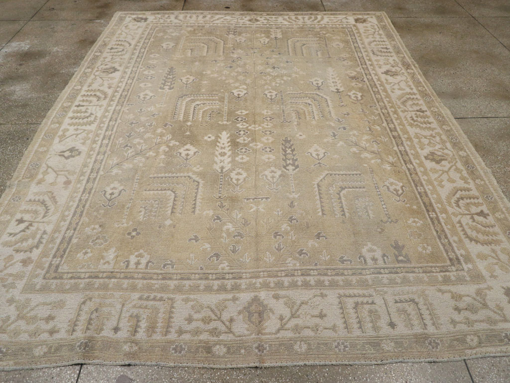Antique Turkish Oushak Room Size Carpet, No.31826 - Gsblank