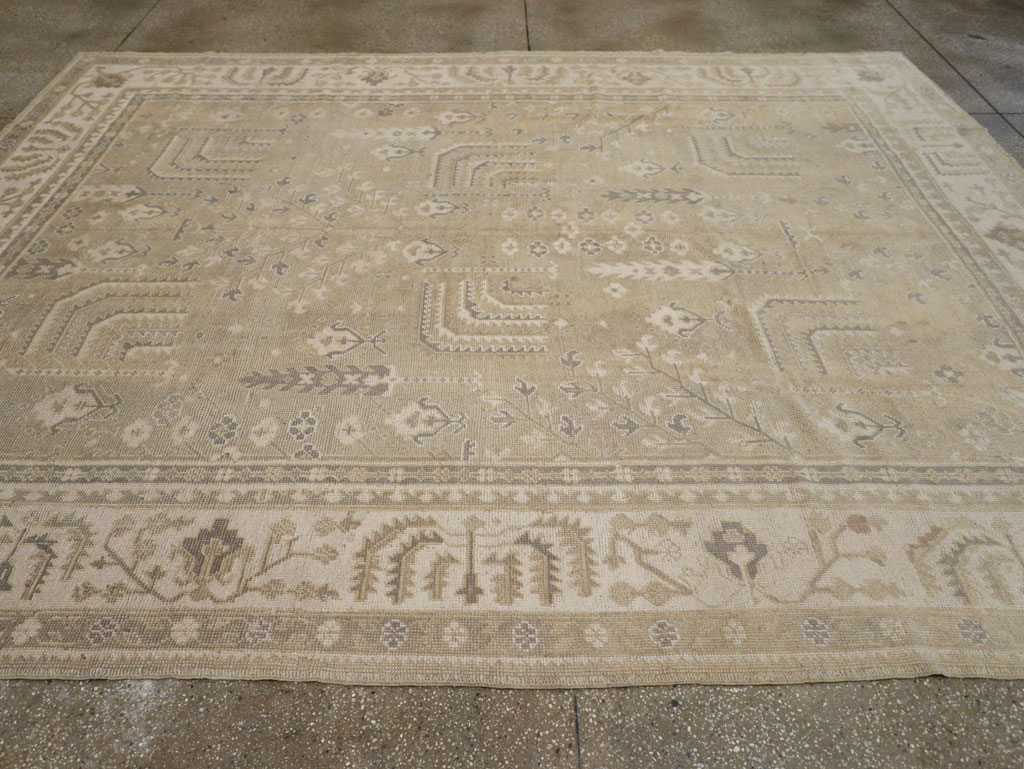 Antique Turkish Oushak Room Size Carpet, No.31826 - Gsblank