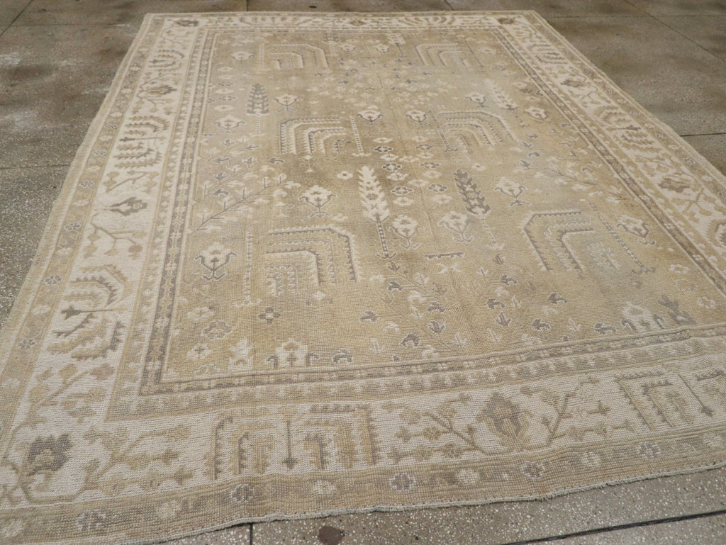 Antique Turkish Oushak Room Size Carpet, No.31826 - Gsblank
