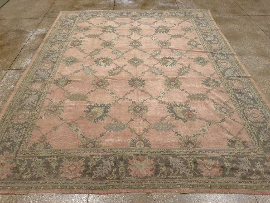 Antique Turkish Oushak Room Size Carpet, No.31829 - Gsblank