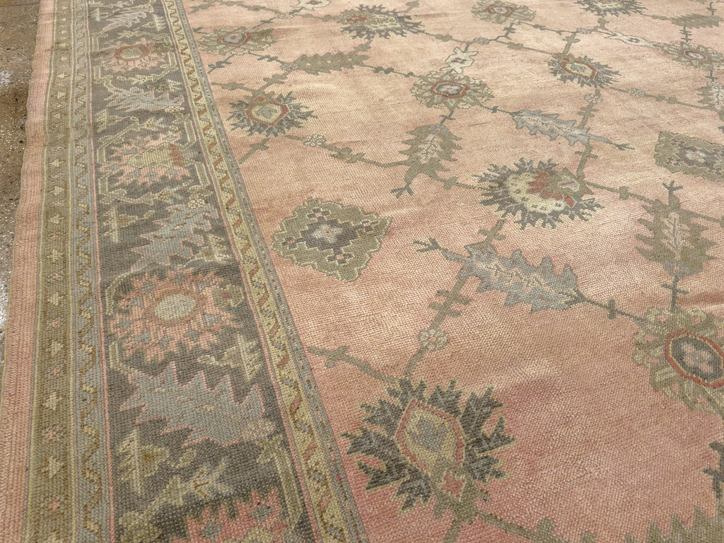 Antique Turkish Oushak Room Size Carpet, No.31829 - Gsblank
