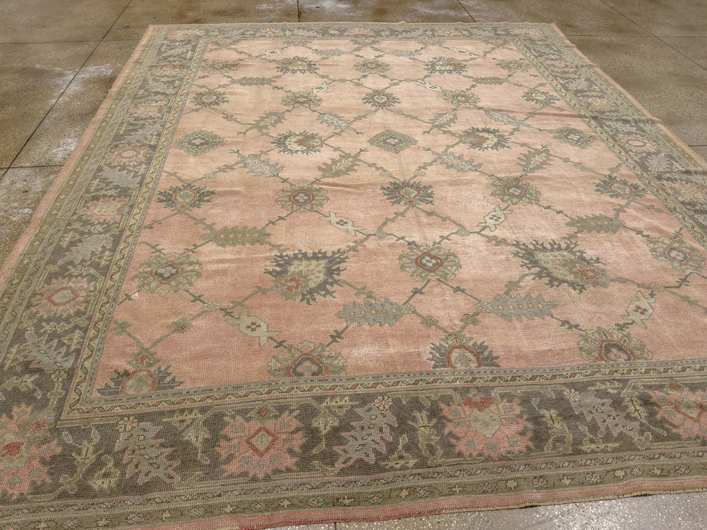 Antique Turkish Oushak Room Size Carpet, No.31829 - Gsblank