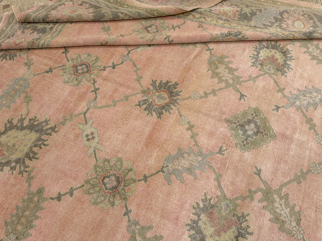 Antique Turkish Oushak Room Size Carpet, No.31829 - Gsblank