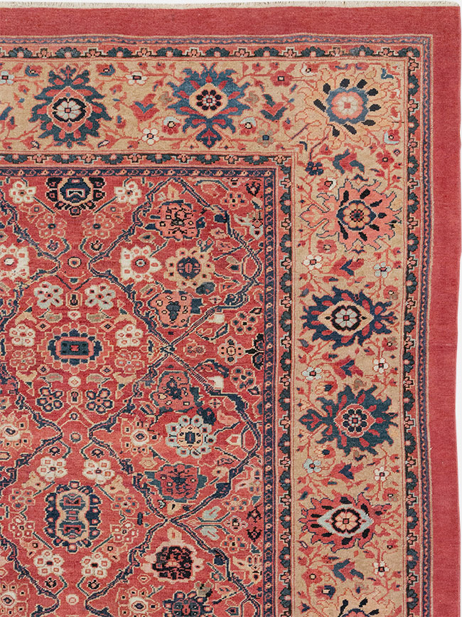 Antique Persian Mahal Square Room Size Carpet, No.31836 - Gsblank