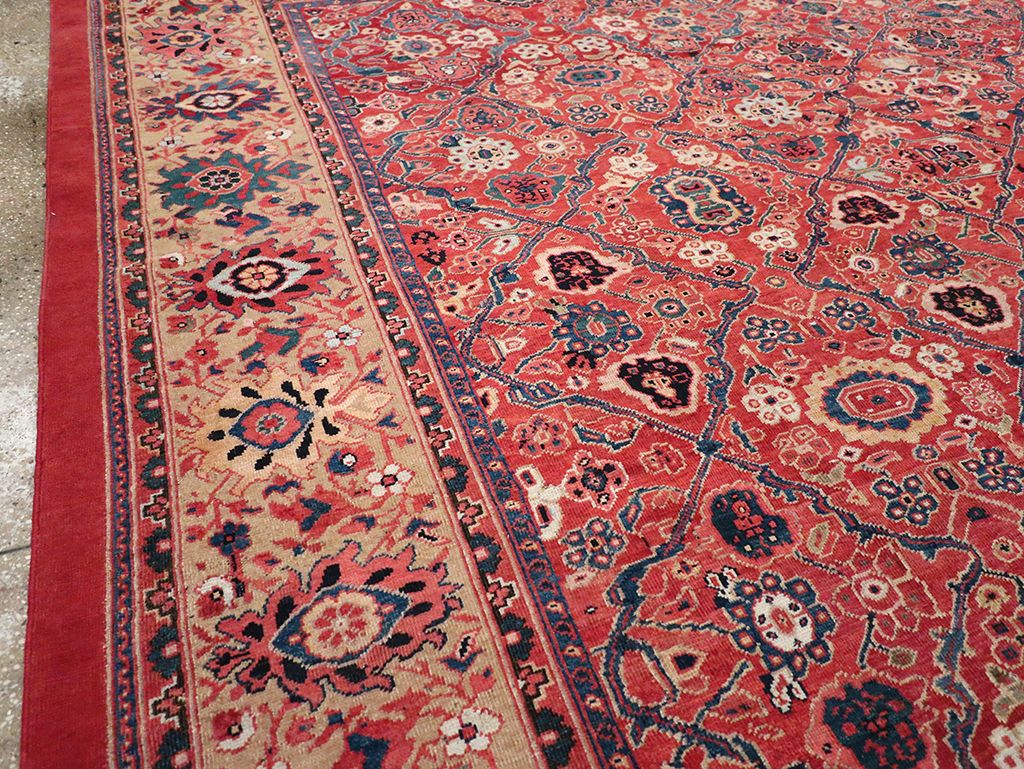 Antique Persian Mahal Square Room Size Carpet, No.31836 - Gsblank