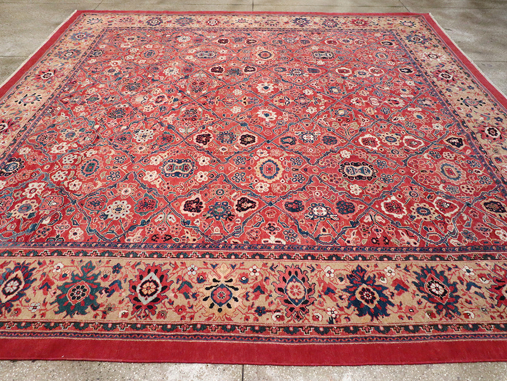 Antique Persian Mahal Square Room Size Carpet, No.31836 - Gsblank
