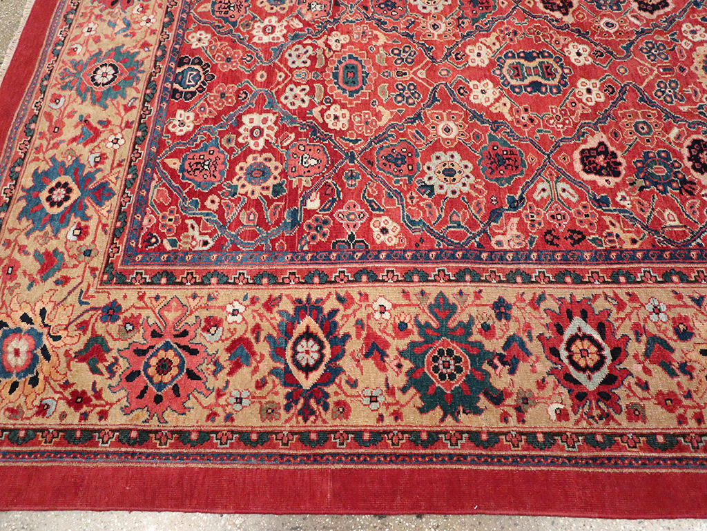 Antique Persian Mahal Square Room Size Carpet, No.31836 - Gsblank
