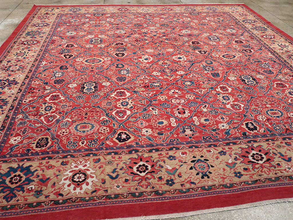 Antique Persian Mahal Square Room Size Carpet, No.31836 - Gsblank