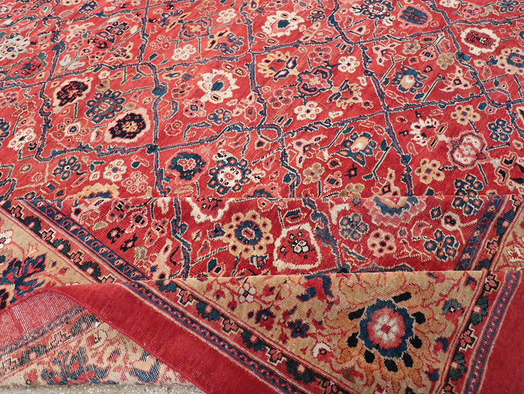 Antique Persian Mahal Square Room Size Carpet, No.31836 - Gsblank
