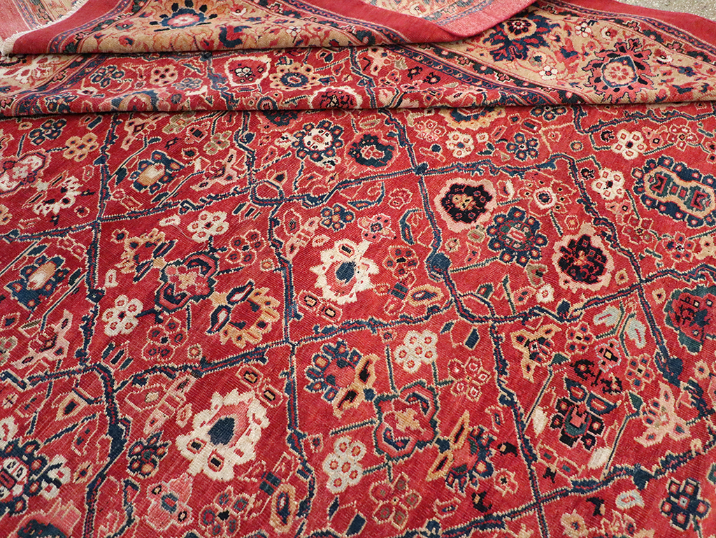 Antique Persian Mahal Square Room Size Carpet, No.31836 - Gsblank